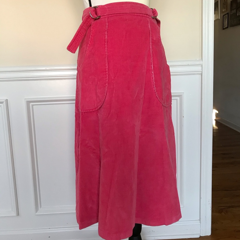 Vintage Hot Pink Knee Length Wrap skirt Sz S/M